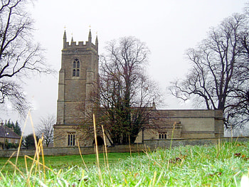 Warkton church., trees, church, field, green HD wallpaper