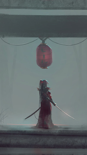 Night Lantern Samurai — Fantasy Sword for & Android, sword, fantasy, samurai HD phone wallpaper