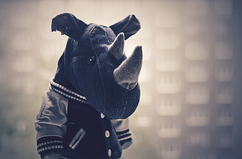 Miscellanea, Miscellaneous, Toy, Cloth, Bw, Chb, Rhinoceros HD wallpaper