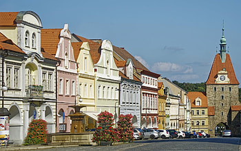 Domažlice, Czechia, street, houses, Czechia, town HD wallpaper