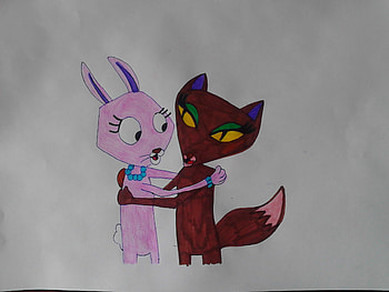 ... MissSerbianJelena Courage the cowardly dog-Kitty and Bunny by MissSerbianJelena HD wallpaper