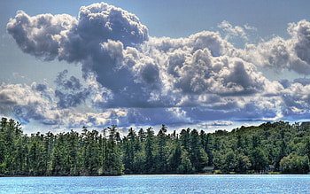 Nature, Rivers, Trees, Grass, Sky HD wallpaper