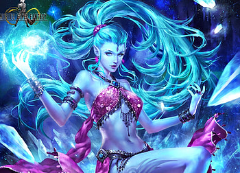 Shiva, blue, final fantasy, dopaprime, girl, woman, pink, fantasy, magical, game, luminos HD wallpaper