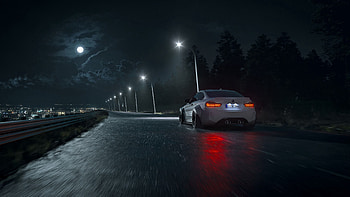 Car, Night, Cars, Dark, Road, Wet, Asphalt, Machine HD wallpaper