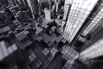 3D, Grid, Grey, Cubes HD wallpaper