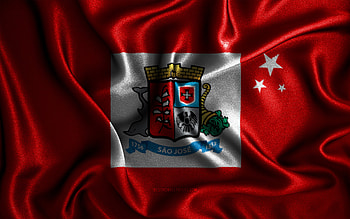 Sao Jose flag, , silk wavy flags, brazilian cities, Day of Sao Jose, Flag of Sao Jose, fabric flags, 3D art, Sao Jose, cities of Brazil, Sao Jose 3D flag HD wallpaper