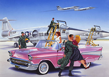 Coming Home, military, blonde, cars, brunette, pilots, planes HD wallpaper