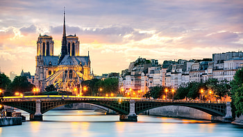 Gothic Architecture, Cathedral temple, France Paris, Hay river HD wallpaper