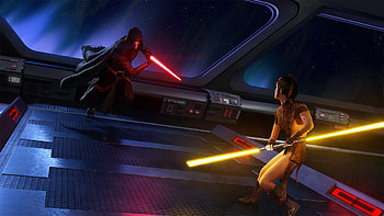 Star Wars Darth Revan Vs Bastila Shan, star-wars, revan, bastila-shan, artist, artwork, digital-art, deviantart HD wallpaper