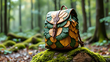 Nature's Embrace: Ultra of a Leafy Backpack, bag, nature, backpack, forest, leather HD wallpaper