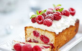 Raspberry cake, red, sweet, fruit, dessert, raspberry, cake, food HD wallpaper