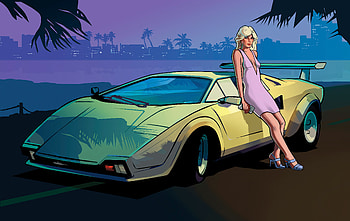 Vice City Stories Girl With Lamborghini Countach, gta, games, lamborghini-countach, outrun HD wallpaper
