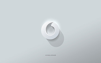 Vodafone logo, white background, Vodafone 3d logo, 3d art, Vodafone, 3d Vodafone emblem HD wallpaper