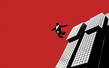 Human, figure, building, jump, death HD wallpaper