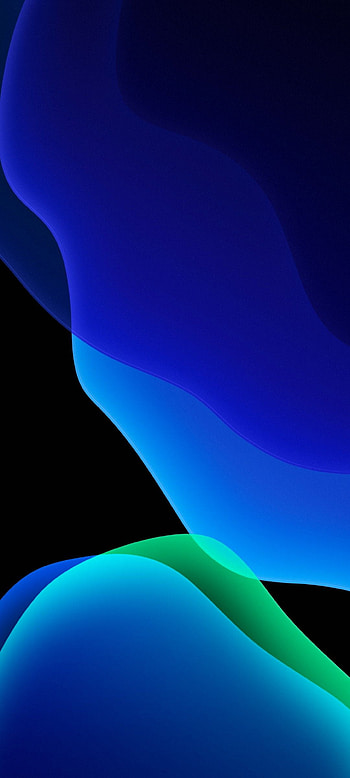 iOS 13 , Stock, iPadOS, Blue, Black background, AMOLED, iPad, , Abstract, Black 1080 X 2400 HD phone wallpaper