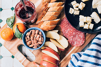 Food, Apples, Jam, Breakfast, Almond, Sausage HD wallpaper