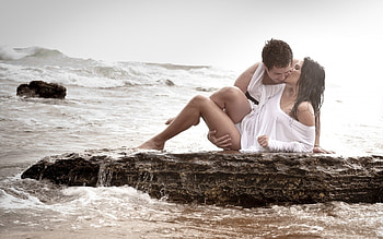 ღ❤ღ SUMMER LOVE ღ❤ღ, Paradise, Beauty, Sea, Passion, man, Romantic, Lovely, woman, Beautiful, Summer, love, couple, Beach HD wallpaper