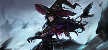 Dark, witch, fantasy, crow, raven HD wallpaper