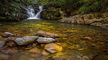 Red Fork falls, Unaka mountain, Tennessee nature HD wallpaper