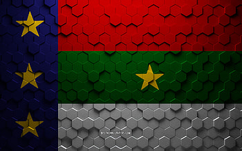 Flag of Vitoria da Conquista, honeycomb art, Vitoria da Conquista hexagons flag, Vitoria da Conquista 3d hexagons art, Vitoria da Conquista flag HD wallpaper
