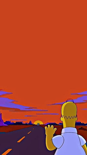 Bye mom, orange, color, orizonte, thesimpsons, homer, bart HD phone wallpaper