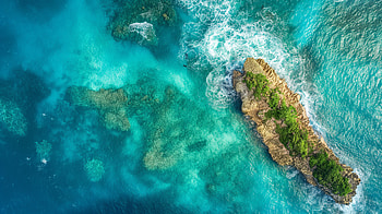 Tropical Island Serenity: Stunning Ocean Escape, ocean, island HD wallpaper