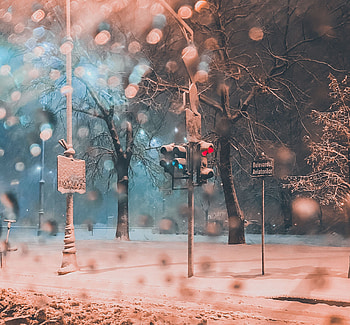 Winter, Snow, Miscellanea, Miscellaneous, Street, Traffic Light, Snowstorm HD wallpaper