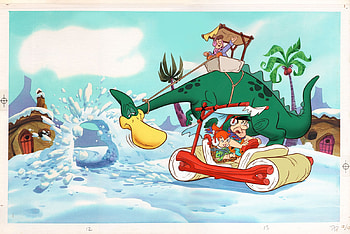 A Flintstones Christmas Carol, carol, flintstone, car, christmas, snow HD wallpaper