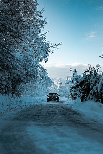 Winter, Snow, Cars, Road, Car, Mercedes HD phone wallpaper