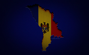 Moldova map, , European countries, Moldovan flag, blue carbon background, Moldova map silhouette, Moldova flag, Europe, Moldovan map, Moldova, flag of Moldova HD wallpaper