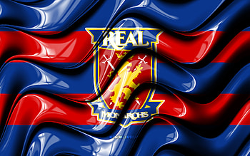 Real Monarchs flag, , blue and red 3D waves, USL, american soccer team, Real Monarchs logo, football, soccer, Real Monarchs FC HD wallpaper