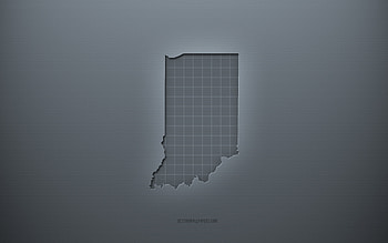 Indiana map, gray creative background, Indiana, USA, gray paper texture, American states, Indiana map silhouette, map of Indiana, gray background, Indiana 3d map HD wallpaper
