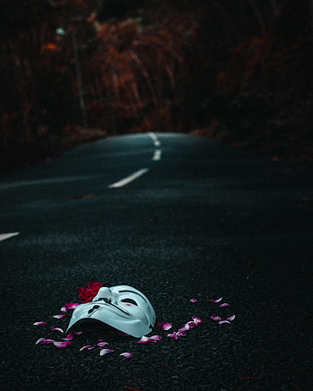 Miscellanea, Miscellaneous, Road, Petals, Mask HD phone wallpaper