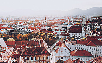 Graz, , skyline cityscapes, austrian cities, morning, Austria, Europe HD wallpaper