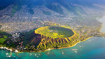 Diamondhead , Iconic landmark, O'ahu beauty, Travel HD wallpaper