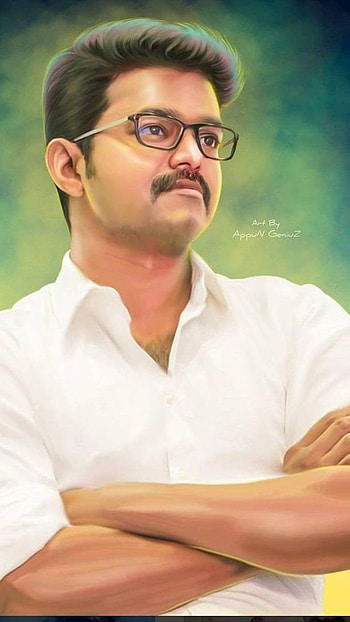 Vijay , Vijay Thalapathy, Painting HD phone wallpaper