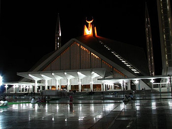 Faisal Mosque-Islamabad, night, view, islamabad, faisal mosque HD wallpaper