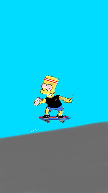 Simpsons skateboard, art, tattoo, joint, lean, cartoon, edit, hypebeast HD phone wallpaper