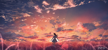 Outdoor, sunset, girl's dance, original HD wallpaper