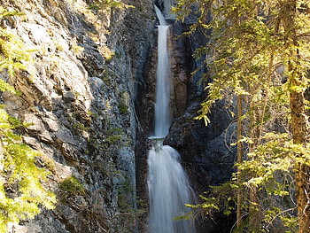 Silverton Falls, falls, trees, water, rock HD wallpaper