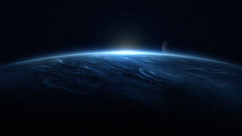 Clouds Planet Moon Flares Stars Science Fiction Digital Art, clouds, planet, moon, stars, digital-art, digital-universe HD wallpaper