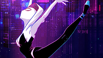 Spider Gwen Art, spiderman-into-the-spider-verse, gwen-stacy, superheroes, animated-movies, artwork, artist, digital-art, behance HD wallpaper