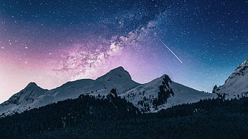Mountain range, Milky Way HD wallpaper