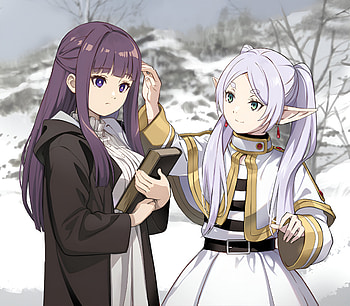 Fern & Frieren, Anime, Frieren: Beyond Journey's End, Fern (Frieren: Beyond Journey's End), Frieren (Frieren: Beyond Journey's End) HD wallpaper