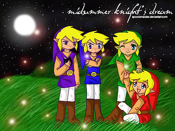 Midnight Summer, blue, green, red, video games, vio, link HD wallpaper