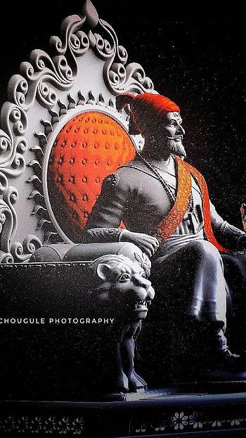 Shivaji Maharaj 3d, Bhagwa, black and wite HD phone wallpaper