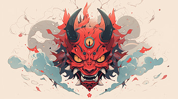 Original Oni Mask, mask, Anime, Original HD wallpaper