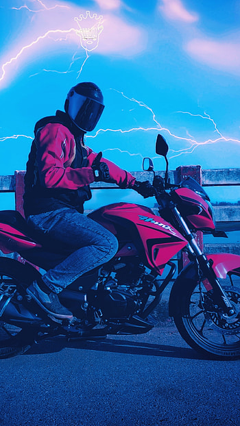 Cyberpunk Raider, automotive lighting, motorcycle, sky, ddp, dewdropparvez, bike, vehicle HD phone wallpaper