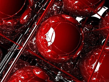 Red balls, abstract, 3d, red, cool, complex, balls HD wallpaper