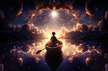 Rowing A Boat In Dreams, boat, artist, artwork, digital-art HD wallpaper